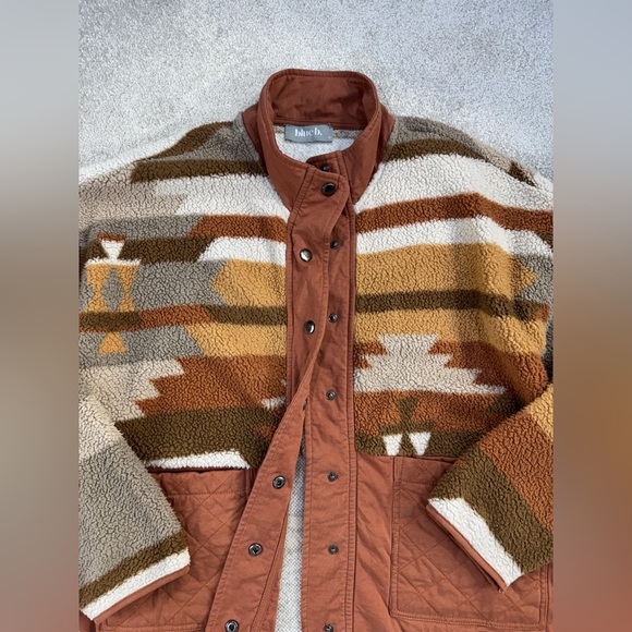 Womens Patterned Jacket - Brown and Tan size M - Picture 3 of 9